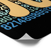 70s Retro Pi Day Wiskunde vergelijking aantal lera Poster (Hoek)