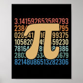 70s Retro Pi Day Wiskunde vergelijking aantal lera Poster (Voorkant)