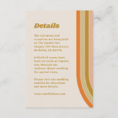 70s Retro Rainbow Groovy bruiloft details Informatiekaartje (Voorkant)