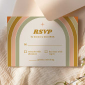 70s Retro Rainbow Groovy Bruiloft RSVP