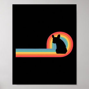 - 70s Retro Regenboog Hond Eigenaar Schattig Poster