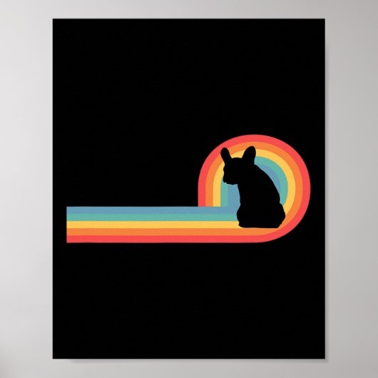 - 70s Retro Regenboog Hond Eigenaar Schattig Poster (Voorkant)