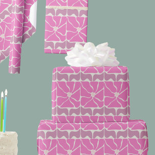 70s Retro  Roze Bloem Geschenkverpakking Papier