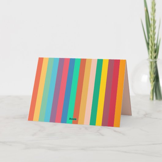 70s Retro script kleurrijke Happy Birthday Kaart (Achterkant)