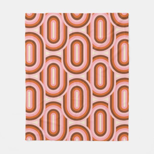 70's Retro Seamless Pattern. 60s and 70s Aesthetic Fleece Deken (Voorkant)
