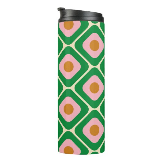 70's Retro Seamless Pattern. 60s and 70s Aesthetic Thermosbeker (Geroteerd rechts)