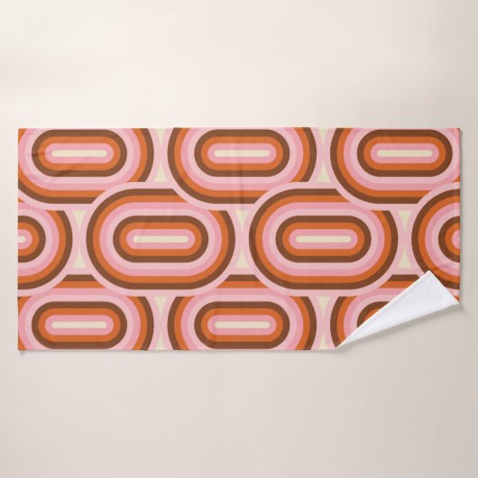 70's Retro Seamless Pattern. 60s en 70s Aesthetic Badhanddoek (Badhanddoek)