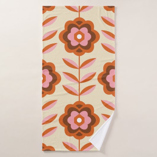 70's Retro Seamless Pattern. 60s en 70s Aesthetic Badhanddoek (Badhanddoek)