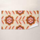 70's Retro Seamless Pattern. 60s en 70s Aesthetic Badhanddoek (Badhanddoek)