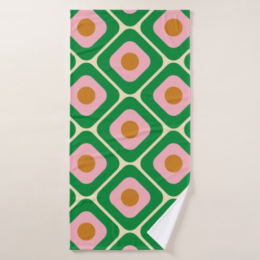 70's Retro Seamless Pattern. 60s en 70s Aesthetic Badhanddoek (Badhanddoek)