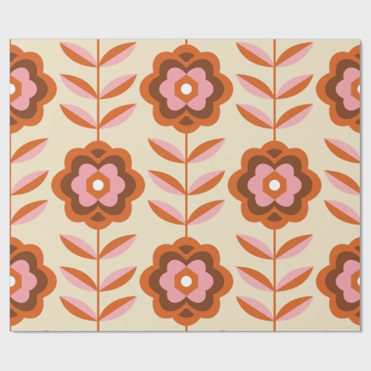 70's Retro Seamless Pattern. 60s en 70s Aesthetic Cadeaupapier (Vlak)