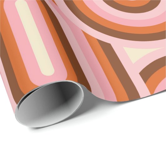 70's Retro Seamless Pattern. 60s en 70s Aesthetic Cadeaupapier (Rol Hoek)