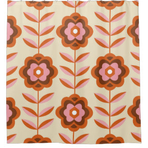 70's Retro Seamless Pattern. 60s en 70s Aesthetic Douchegordijn