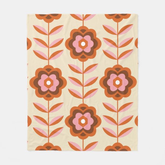 70's Retro Seamless Pattern. 60s en 70s Aesthetic Fleece Deken (Voorkant)