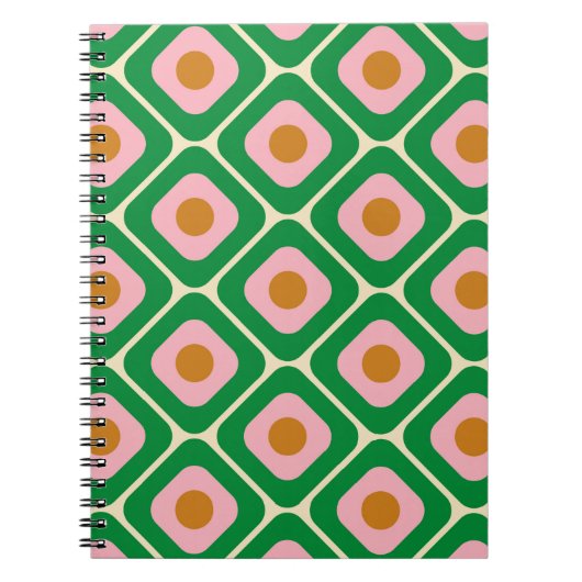 70's Retro Seamless Pattern. 60s en 70s Aesthetic Notitieboek (Voorkant)