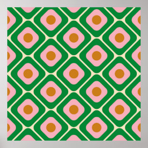 70's Retro Seamless Pattern. 60s en 70s Aesthetic Poster