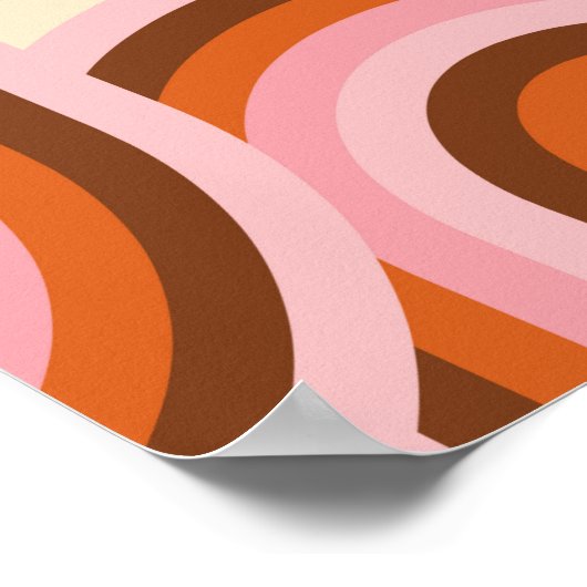 70's Retro Seamless Pattern. 60s en 70s Aesthetic Poster (Hoek)