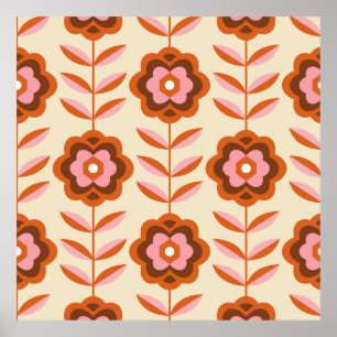 70's Retro Seamless Pattern. 60s en 70s Aesthetic Poster