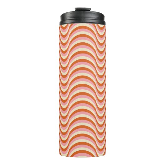 70's Retro Seamless Pattern. 60s en 70s Aesthetic Thermosbeker (Voorkant)