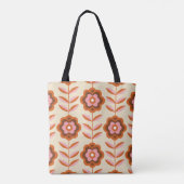 70's Retro Seamless Pattern. 60s en 70s Aesthetic Tote Bag (Achterkant)