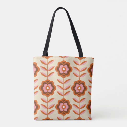 70's Retro Seamless Pattern. 60s en 70s Aesthetic Tote Bag (Achterkant)