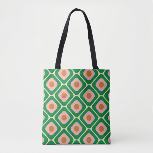 70's Retro Seamless Pattern. 60s en 70s Aesthetic Tote Bag (Voorkant)