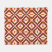 70s Retro Seamless Pattern in Orange,  Brown,  Pin Fleece Deken (Voorkant (Horizontaal))