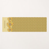 70s Retro Sinaasappel Bloemen Geometrisch Yogamat (Voorkant (horizontaal))