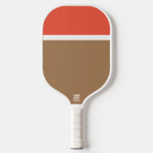 70s Retro Sinaasappel Mocha Bruin Wit Kleurenblok Pickleball Paddle (Voorkant)