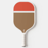 70s Retro Sinaasappel Mocha Bruin Wit Kleurenblok Pickleball Paddle (Achterkant)