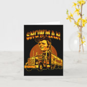 70s Retro Sneeuwman Truck 1970s Vintage Groovy  Kaart (Gele Bloem)
