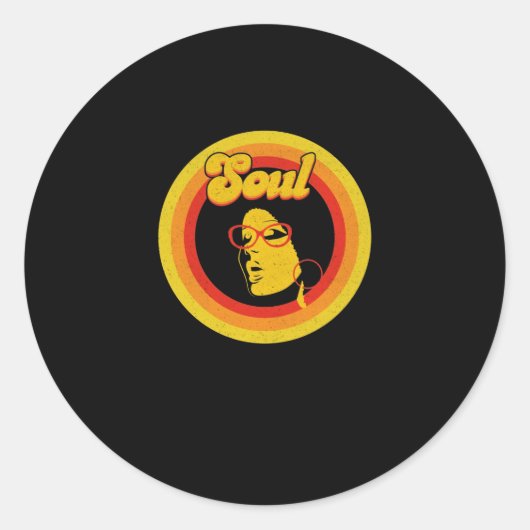 70s Retro Soul Music Gerne Soul Music Ronde Sticker (Voorkant)