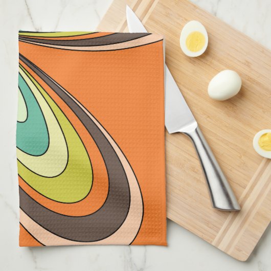 70's retro spring hippie flower power theedoek (Quarter Fold)