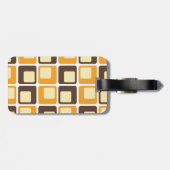70s Retro Square Shapes Pattern Bagagelabel (Achterkant horizontaal)