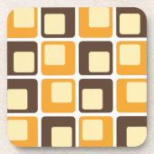 70s Retro Square Shapes Pattern Bier Onderzetter (Voorkant)