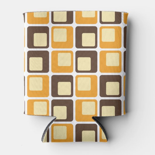 70s Retro Square Shapes Pattern Blikjeskoeler (Voorkant)