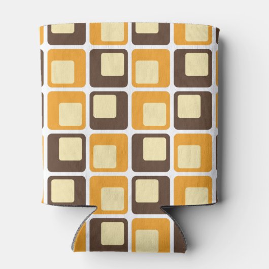 70s Retro Square Shapes Pattern Blikjeskoeler (Achterkant)