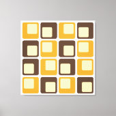 70s Retro Square Shapes Pattern Canvas Afdruk (Voorkant)