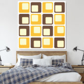 70s Retro Square Shapes Pattern Canvas Afdruk (Insitu (Slaapkamer))