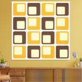 70s Retro Square Shapes Pattern Canvas Afdruk (Insitu (Woonkamer))