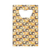70s Retro Square Shapes Pattern Creditkaart Flessenopener (Voorkant)