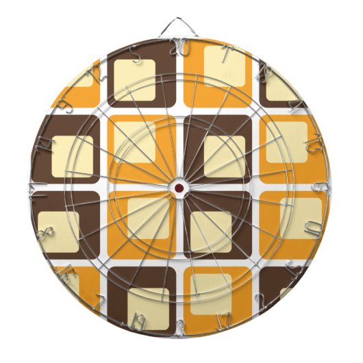 70s Retro Square Shapes Pattern Dartbord (Voorkant)