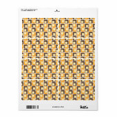 70s Retro Square Shapes Pattern Etiket (Full Sheet)