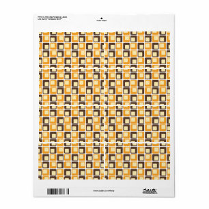 70s Retro Square Shapes Pattern Etiket