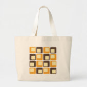 70s Retro Square Shapes Pattern Grote Tote Bag (Voorkant)