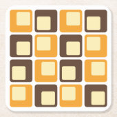70s Retro Square Shapes Pattern Kartonnen Onderzetters (Voorkant)