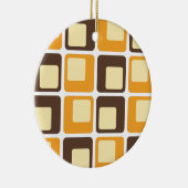 70s Retro Square Shapes Pattern Keramisch Ornament (Rechts)