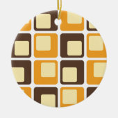 70s Retro Square Shapes Pattern Keramisch Ornament (Voorkant)