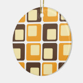 70s Retro Square Shapes Pattern Keramisch Ornament (Links)