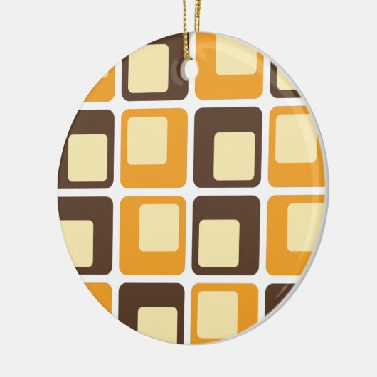 70s Retro Square Shapes Pattern Keramisch Ornament (Links)